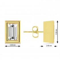 0.50ct Baguette-Cut Lab Diamond Stud Earrings 18kt Yellow Gold (F-G, VS1)