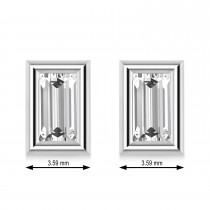 0.50ct Baguette-Cut Lab Diamond Stud Earrings Platinum (F-G, VS1)