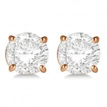 1.00ct. 4-Prong Basket Diamond Stud Earrings 14kt Rose Gold (H-I, SI2-SI3)