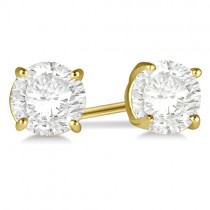 1.00ct. 4-Prong Basket Diamond Stud Earrings 14kt Yellow Gold (H-I, SI2-SI3)