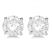 1.50ct. 4-Prong Basket Lab Diamond Stud Earrings 14kt White Gold (H-I, SI2-SI3)