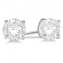 1.00ct. 4-Prong Basket Lab Diamond Stud Earrings 14kt White Gold (H-I, SI2-SI3)