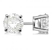 0.50ct. 4-Prong Basket Lab Diamond Stud Earrings 14kt White Gold (H-I, SI2-SI3)