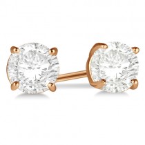 1.00ct. 4-Prong Basket Lab Diamond Stud Earrings 18kt Rose Gold (H-I, SI2-SI3)