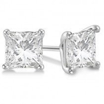 1.00ct. Martini Princess Diamond Stud Earrings 18kt White Gold (H-I, SI2-SI3)