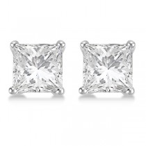 1.50ct. Martini Princess Lab Diamond Stud Earrings Palladium (H-I, SI2-SI3)