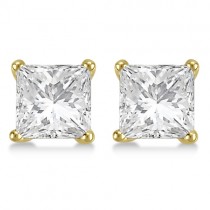 2.50ct. Martini Princess Lab Diamond Stud Earrings 14kt Yellow Gold (G-H, SI1)