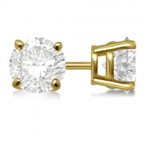 1.00ct. 4-Prong Basket Diamond Stud Earrings 18kt Yellow Gold (G-H, VS2-SI1)
