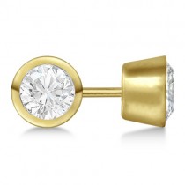1.50ct. Bezel Set Diamond Stud Earrings 14kt Yellow Gold (H-I, SI2-SI3)