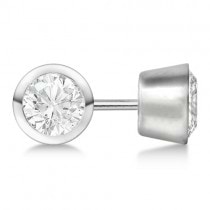 2.50ct. Bezel Set Lab Diamond Stud Earrings 14kt White Gold (H-I, SI2-SI3)