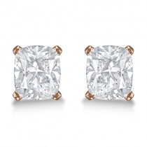1.00ct. Cushion-Cut Diamond Stud Earrings 14kt Rose Gold (H, SI1-SI2)