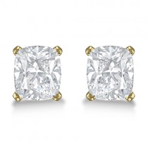 1.50ct. Cushion-Cut Diamond Stud Earrings 18kt Yellow Gold (H, SI1-SI2)