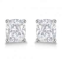 1.00ct. Cushion-Cut Lab Diamond Stud Earrings 18kt White Gold (F-G, VS1)
