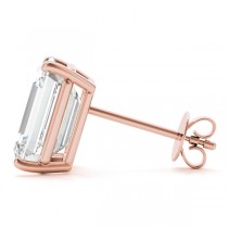 0.75ct Emerald-Cut Diamond Stud Earrings 14kt Rose Gold (G-H, VS2-SI1)