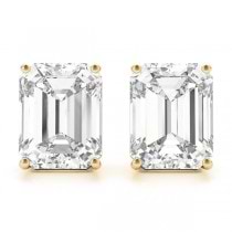 1.50ct Emerald-Cut Lab Diamond Stud Earrings 14kt Yellow Gold (G-H, VS2-SI1)