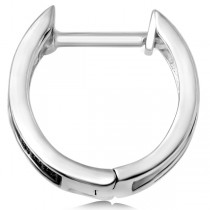 Trendy Black Diamond Hinged Hoop Earrings Sterling Silver (0.15ctw)
