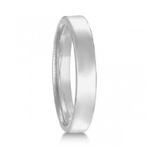 Euro Dome Comfort Fit Wedding Ring Band 18k White Gold (3mm)