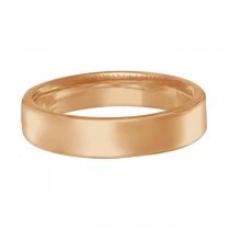 Euro Dome Comfort Fit Wedding Ring Band 14k Rose Gold (4mm)