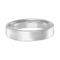 Euro Dome Comfort Fit Wedding Ring Band 14k White Gold (4mm)