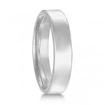 Euro Dome Comfort Fit Wedding Ring Band 18k White Gold (4mm)
