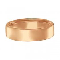 Euro Dome Comfort Fit Wedding Ring Men's Band 14k Rose Gold (5mm)