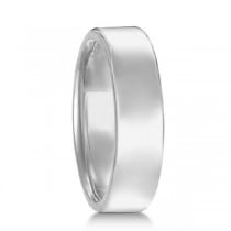 Euro Dome Comfort Fit Wedding Ring Men's Band 14k White Gold (5mm)