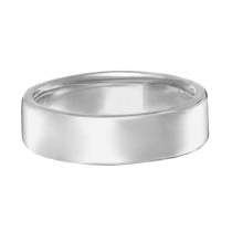 Euro Dome Comfort Fit Wedding Ring Men's Band 14k White Gold (5mm)