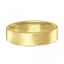 Euro Dome Comfort Fit Wedding Ring Men's Band 14k Yellow Gold (5mm)