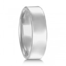 Euro Dome Comfort Fit Wedding Ring Men's Band 14k White Gold (6mm)