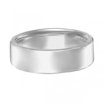 Euro Dome Comfort Fit Wedding Ring Men's Band 14k White Gold (7mm)