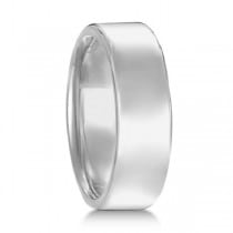 Euro Dome Comfort Fit Wedding Ring Men's Band 18k White Gold (7mm)