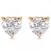 2.00ct Heart-Cut Lab Diamond Stud Earrings 14kt Rose Gold (G-H, SI1)