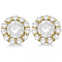 1.50ct. Halo Diamond Stud Earrings 14kt Yellow Gold (G-H, VS2-SI1)