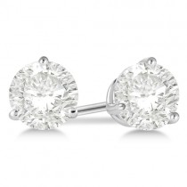 0.33ct. 3-Prong Martini Diamond Stud Earrings 14kt White Gold (G-H, VS2-SI1)