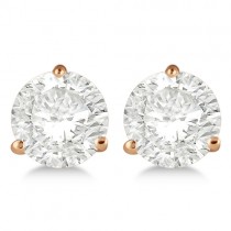 1.50ct. 3-Prong Martini Lab Diamond Stud Earrings 14kt Rose Gold (F-G, VS1)