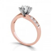 Diamond Swirl Engagement Ring Channel Set 14k Rose Gold (0.35ct)