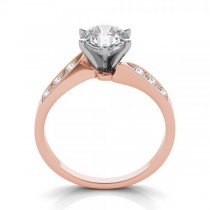 Diamond Swirl Engagement Ring Channel Set 14k Rose Gold (0.35ct)