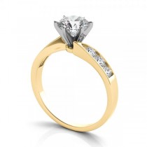 Diamond Swirl Engagement Ring Channel Set 14k Yellow Gold (0.35ct)