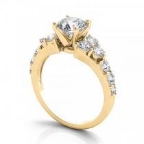 Diamond Engagement Ring Luxury Setting 14k Yellow Gold (1.00ct)