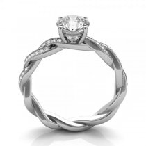 Diamond Infinity Twisted Engagement Ring 14k White Gold (0.22ct)