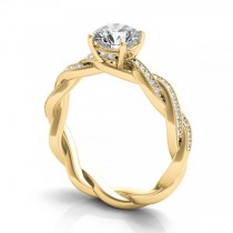 Diamond Infinity Twisted Engagement Ring 14k Yellow Gold (0.22ct)