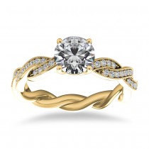 Diamond Twisted Bridal Set Setting 14k Yellow Gold (0.42ct)