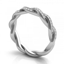 Diamond Twisted Wedding Band 14k White Gold (0.20ct)