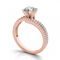 Diamond Split Shank Twisted Engagement Ring 14k Rose Gold (0.34ct)