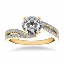 Diamond Split Shank Twisted Engagement Ring 14k Yellow Gold (0.34ct)