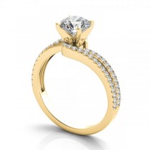 Diamond Split Shank Twisted Engagement Ring 14k Yellow Gold (0.34ct)