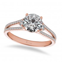 Diamond Split Shank Engagement Ring 14k Rose Gold (1.00ct)