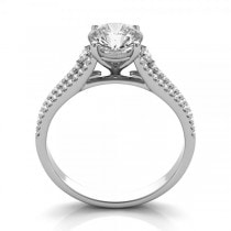 Diamond Split Shank Engagement Ring 14k White Gold (1.00ct)