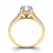 Diamond Split Shank Engagement Ring 14k Yellow Gold (1.00ct)