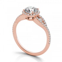 Diamond Accented Halo Engagement Ring 14k Rose Gold (1.29ct)